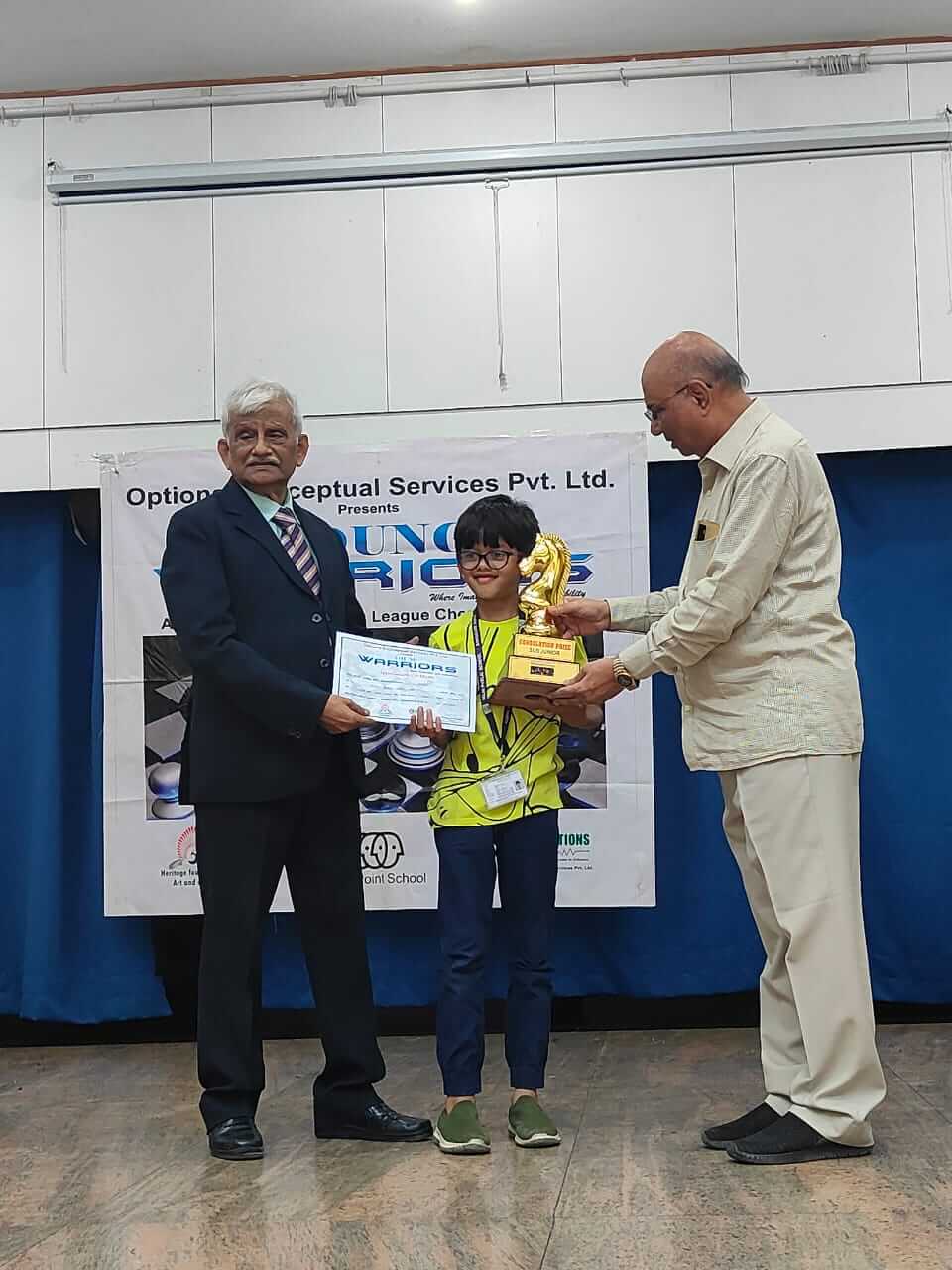 Celebrating Success: Yashas Ram Tetali Shines in the Young Warriors Chess Tournament