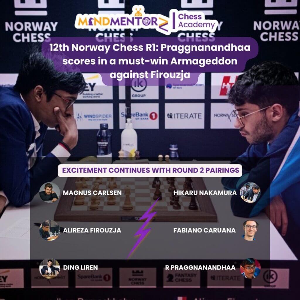 High-stakes chess battle unfolds at the 12th Norway Chess 2024, Round 1, with players entering the thrilling Armageddon stage