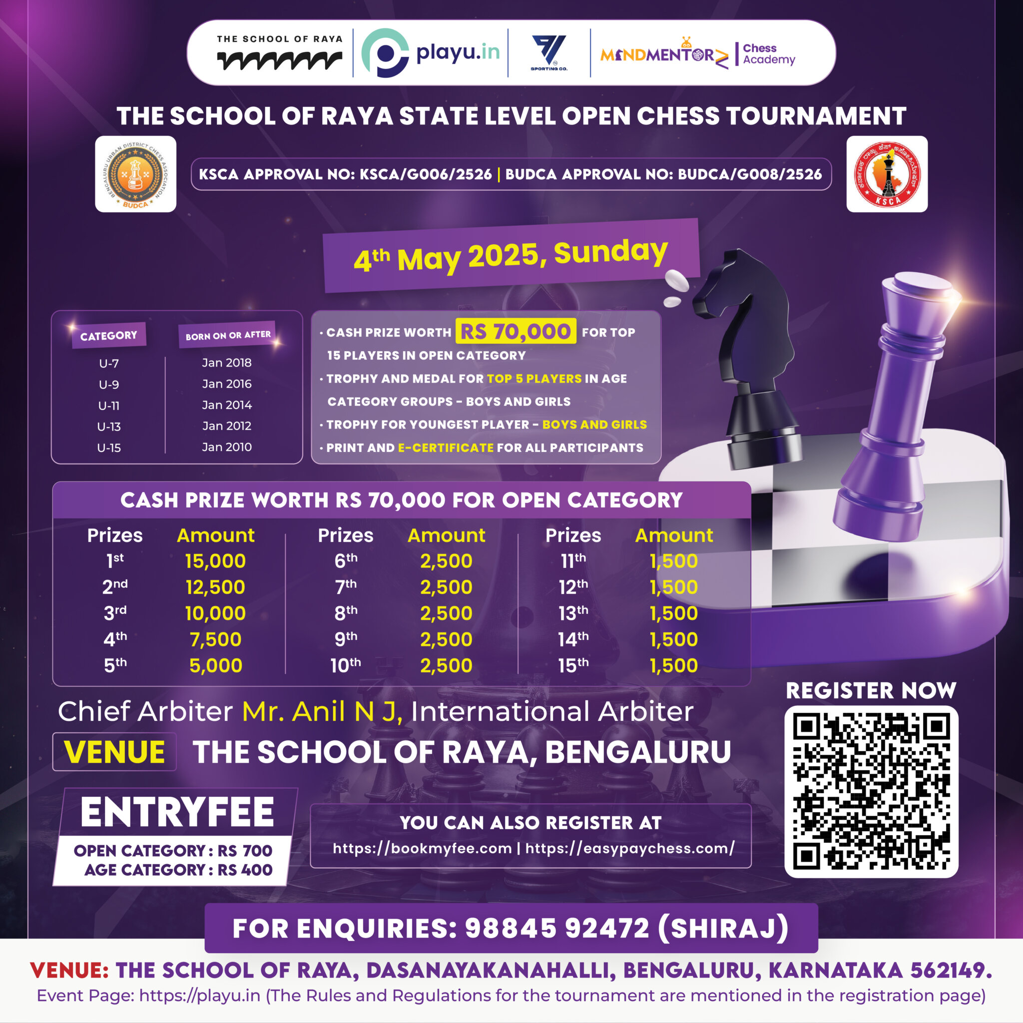 State level chess tournamnet - MindMentorz