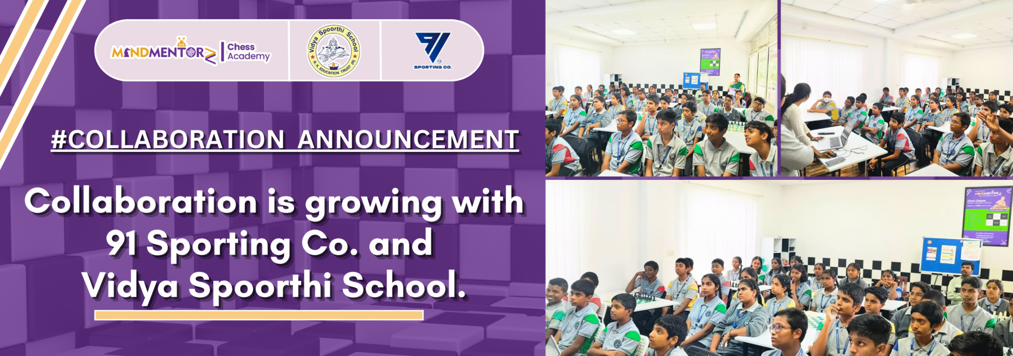 MindMentorz collaboration with 91 sporting and Vidya Spoorthi schools.
